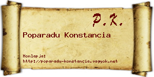 Poparadu Konstancia névjegykártya
